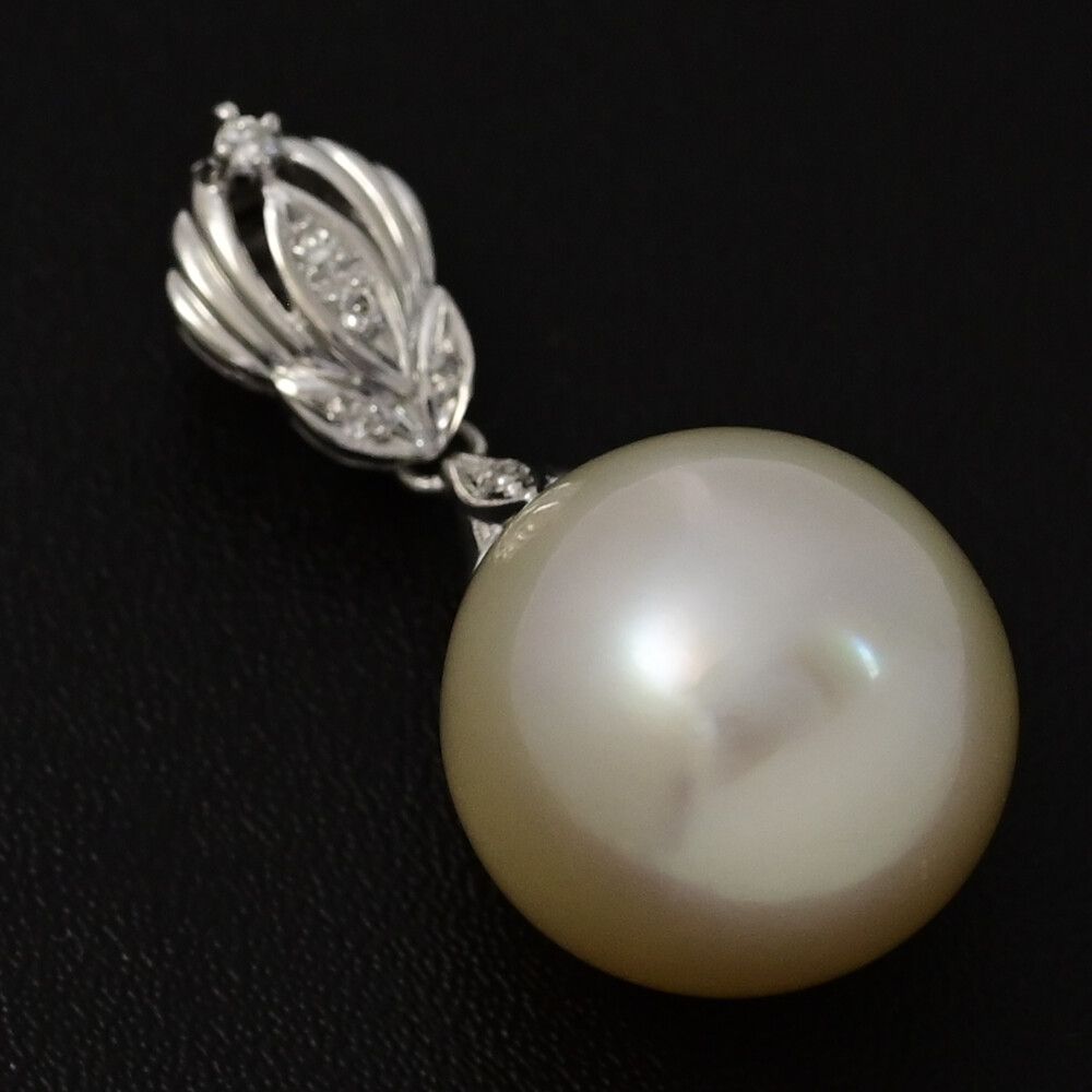 ゴールドパール･ダイヤモンドペンダントトップ Pt900-8.6g