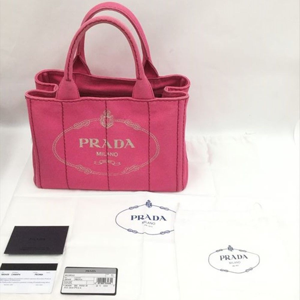 〇〇PRADA プラダ トートバッグ キャンバス カナパ 1BG439 ピンク