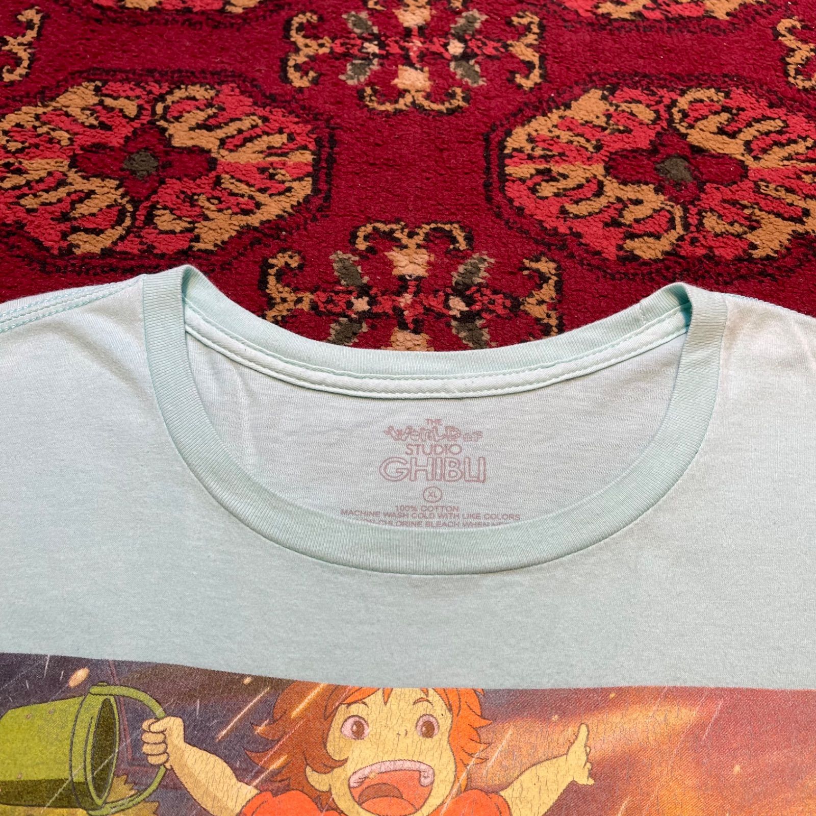 【１点もの】崖の上のポニョ　Tシャツ　140cm 半袖　トップス　アサヒ　非売品 00's 崖の上のポニョ ジブリTシャツ 水色 XL - メルカリ