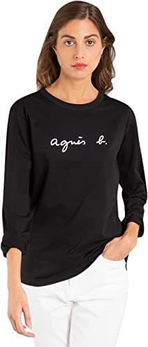 Size 3_Color ブラック アニエスべー ロゴ Tシャツ 長袖 S137 TS レディース 0330S137 3 ブラック