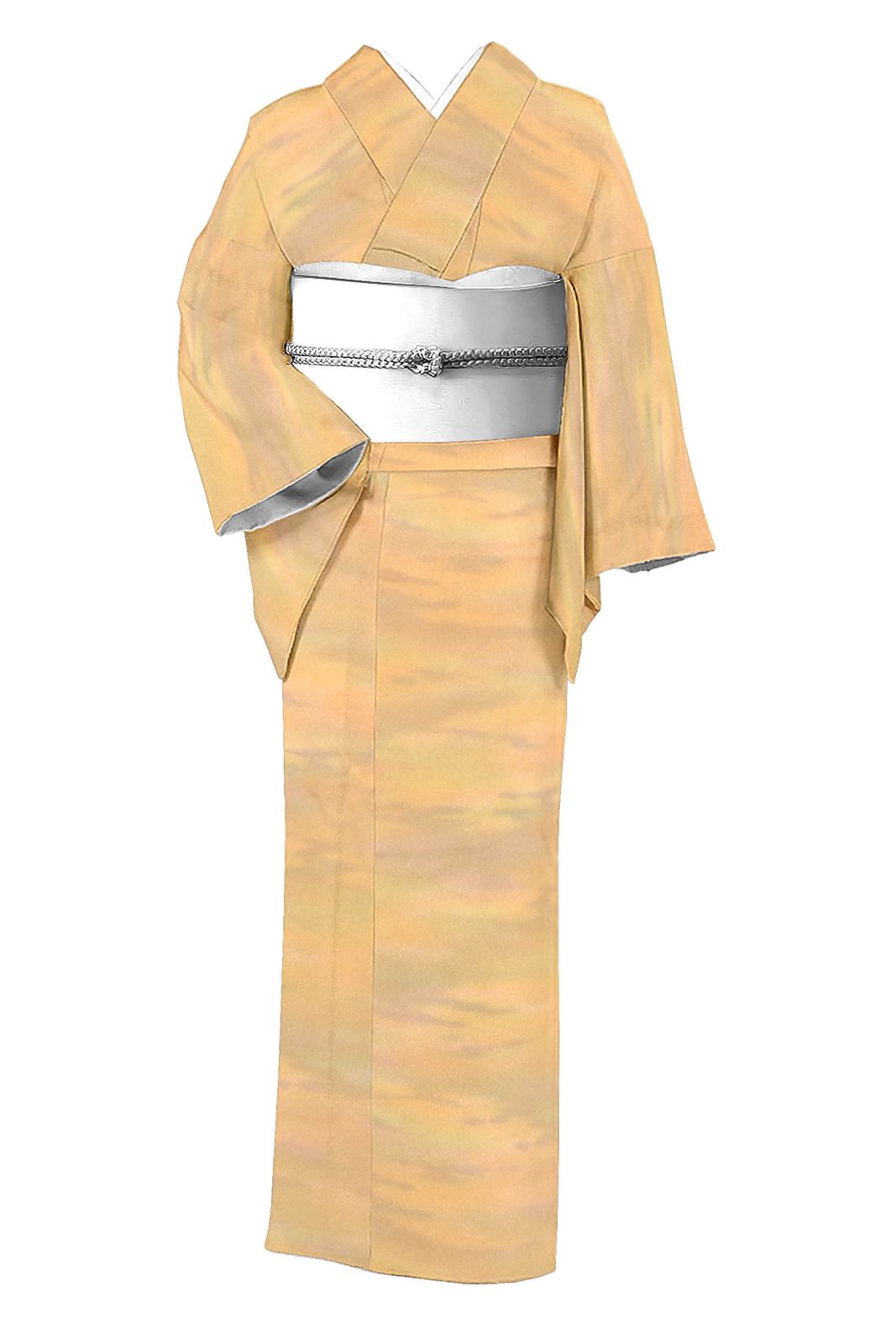 SAKIKU-EN] 訳あり 正絹 小紋 着尺 丹後ちりめん 着物 反物 淡桃系 sk