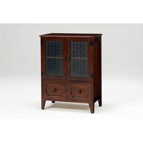 レトロ風 キャビネット 収納棚 ブラウン 幅60×奥行35×高さ80cm 木製 引き出し 扉収納 脚付き 〔リビング ベッドルーム〕 代引不可 MARWIL-DEMENAGEMENTS_CH