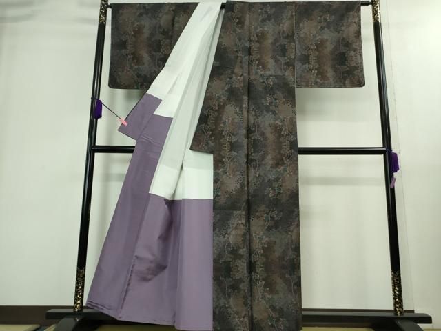 平和屋着物 上 本場大島紬 9マルキ 蔦の葉文 DZAB0121kh5