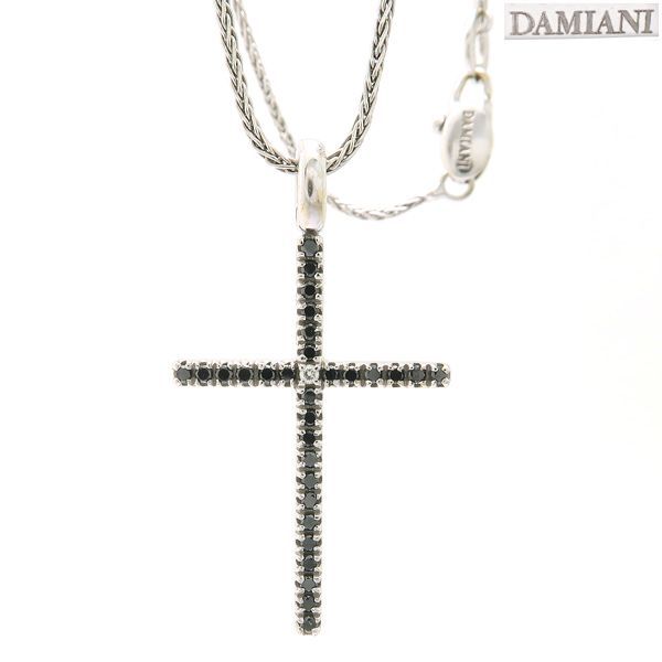 DAMIANI ミステリークロス ネックレス 750 K18WG ブラックダイヤ