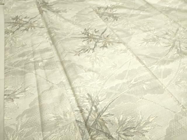 平和屋着物▽本場大島紬 単衣 白大島 120亀甲 唐草花文 正絹