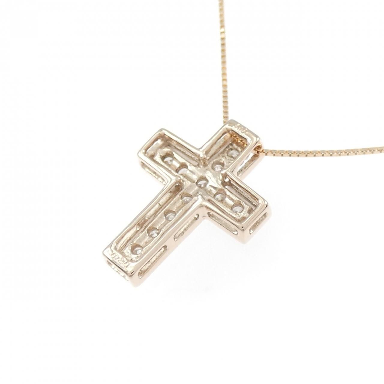 K10PG ダイヤモンド ネックレス K10PG クロス ダイヤモンド ネックレス 0.20CT - メルカリ