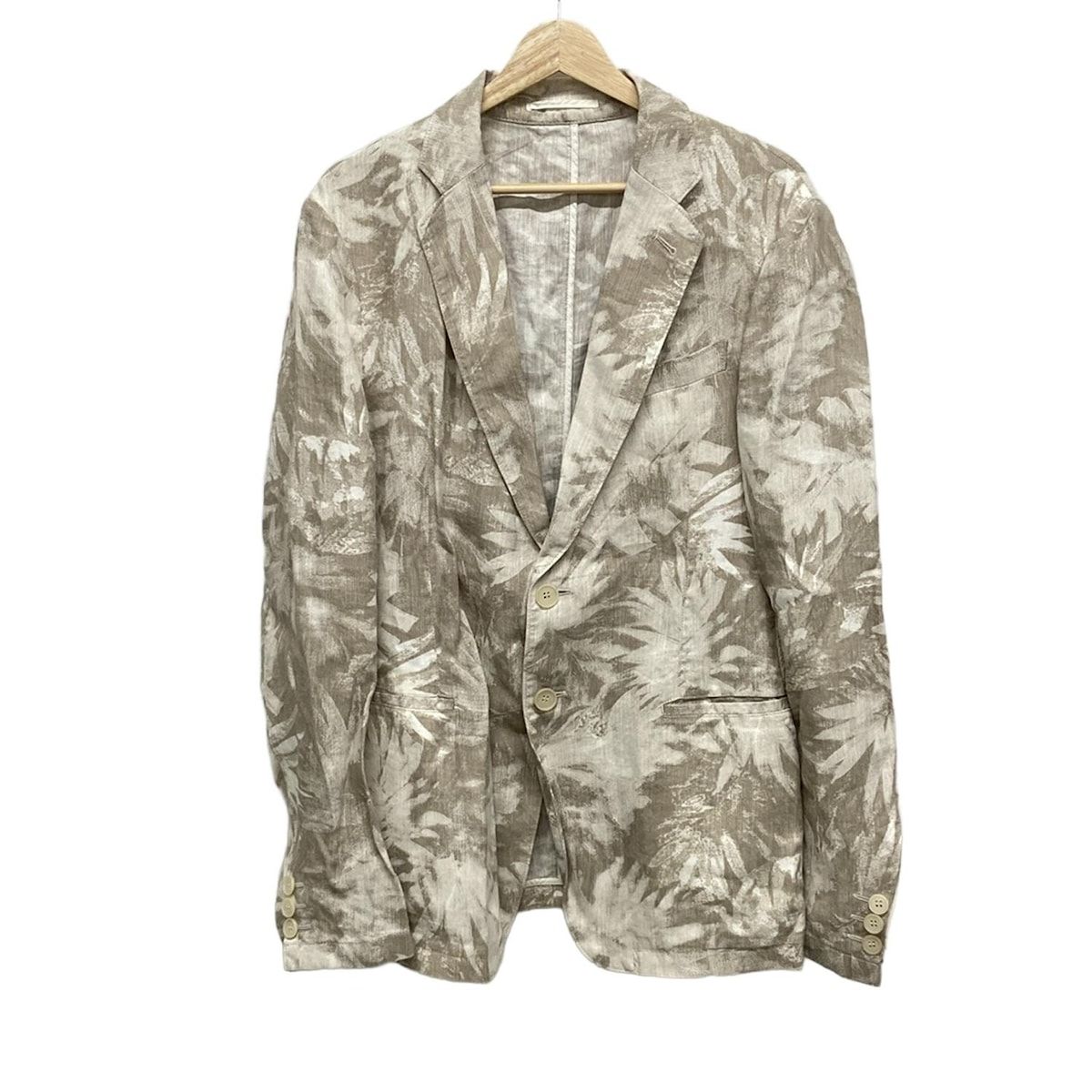 ARMANICOLLEZIONI アルマーニコレッツォーニ ジャケット サイズ50 M メンズ - アイボリー×グレーベージュ 長袖 春 夏