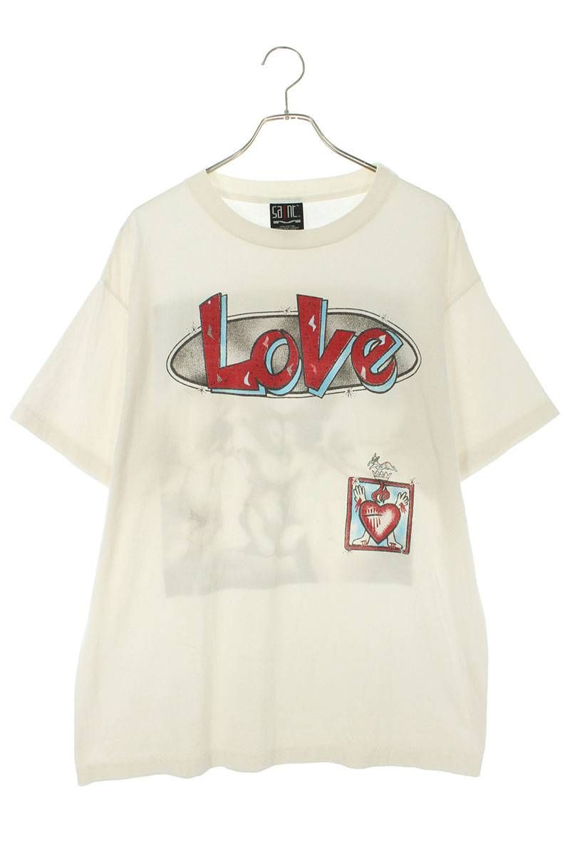 セントマイケル 22SS SM-S22-0000-001 LOVEプリントTシャツ セントマイケル 22SS SM-S22-0000-001 LOVEプリントTシャツ