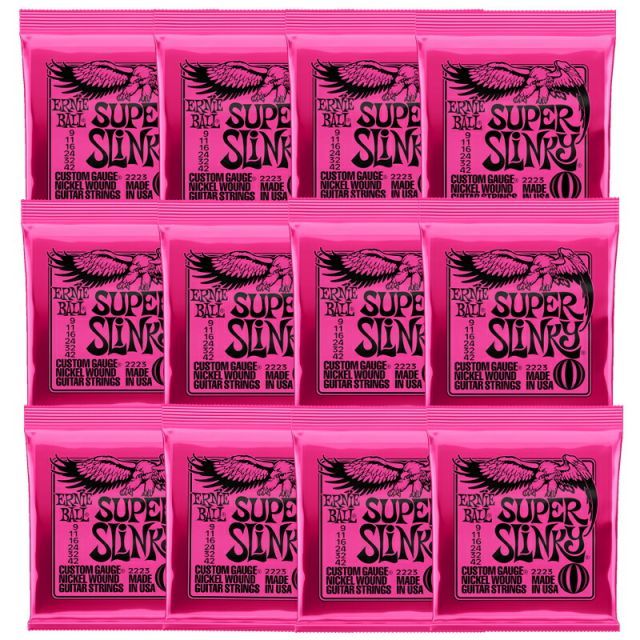ERNIE BALL アーニーボール 2223 SUPER SLINKY スーパースリンキー エレキギター 弦 009 - 042 国内正規品 12セット