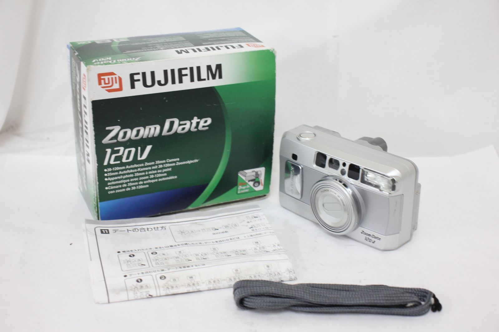 返品保証 元 き フジフィルム Fujifilm Zoom Date 120V 38-120mm 説明書付き コンパクトカメラ e2656