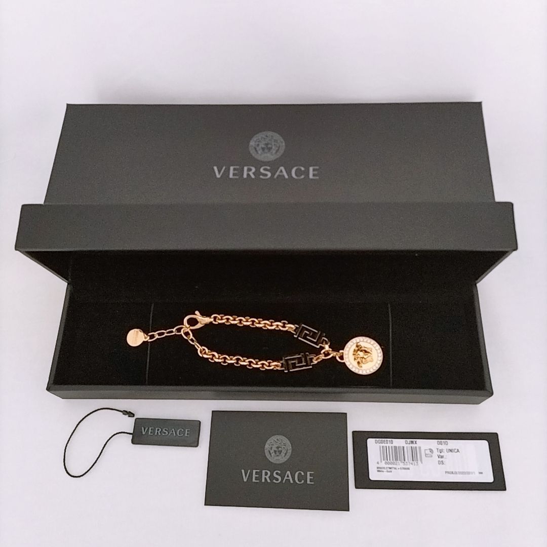 Versaceクリスタル ラ メドゥーサ グレカブレスレット