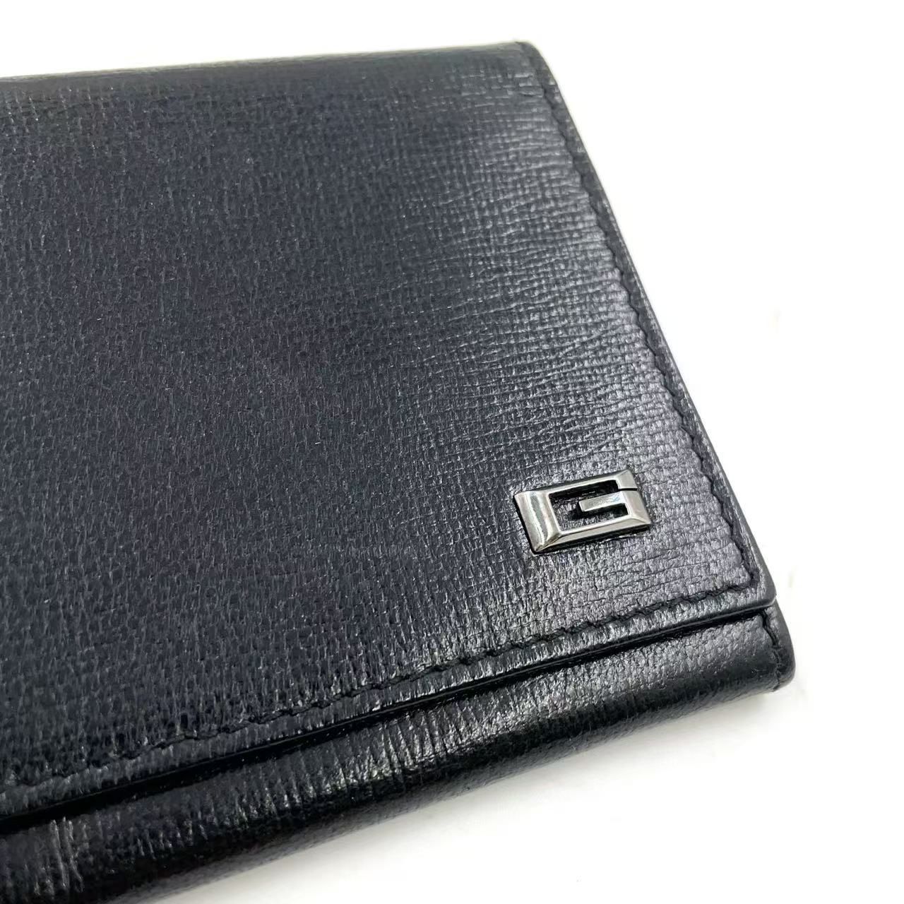 GUCCI 長財布 レザー ブラック 財布 シルバー 120956 - メルカリ
