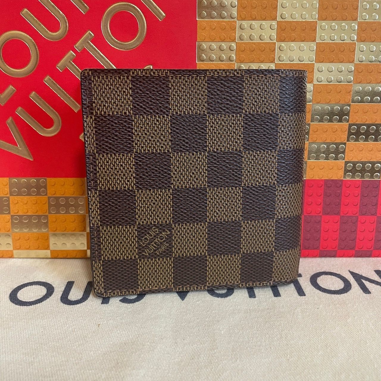 使用わずか】ルイヴィトン ダミエ エベヌ ポルトフォイユ マルコ 二 