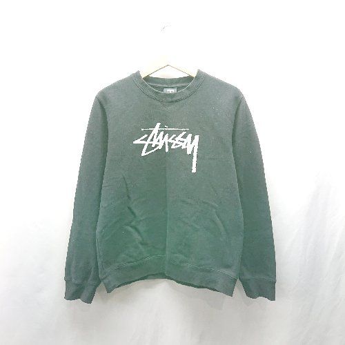 ⊇ STUSSY ステューシー 長袖 トレーナー スウェット サイズM ブラック メンズ E 1502180027864
