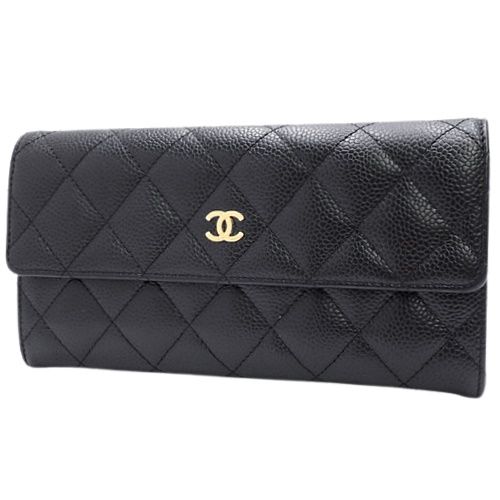 CHANEL(シャネル) マトラッセ ココマーク 二つ折り財布 長財布 ロング