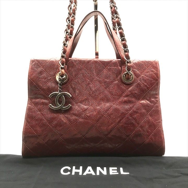 CHANEL シャネル ココマーク キャビアスキン ヴィンテージ 2WAY ハンド ショルダー バッグ ボルドー ブランド 鞄 Bag k5209