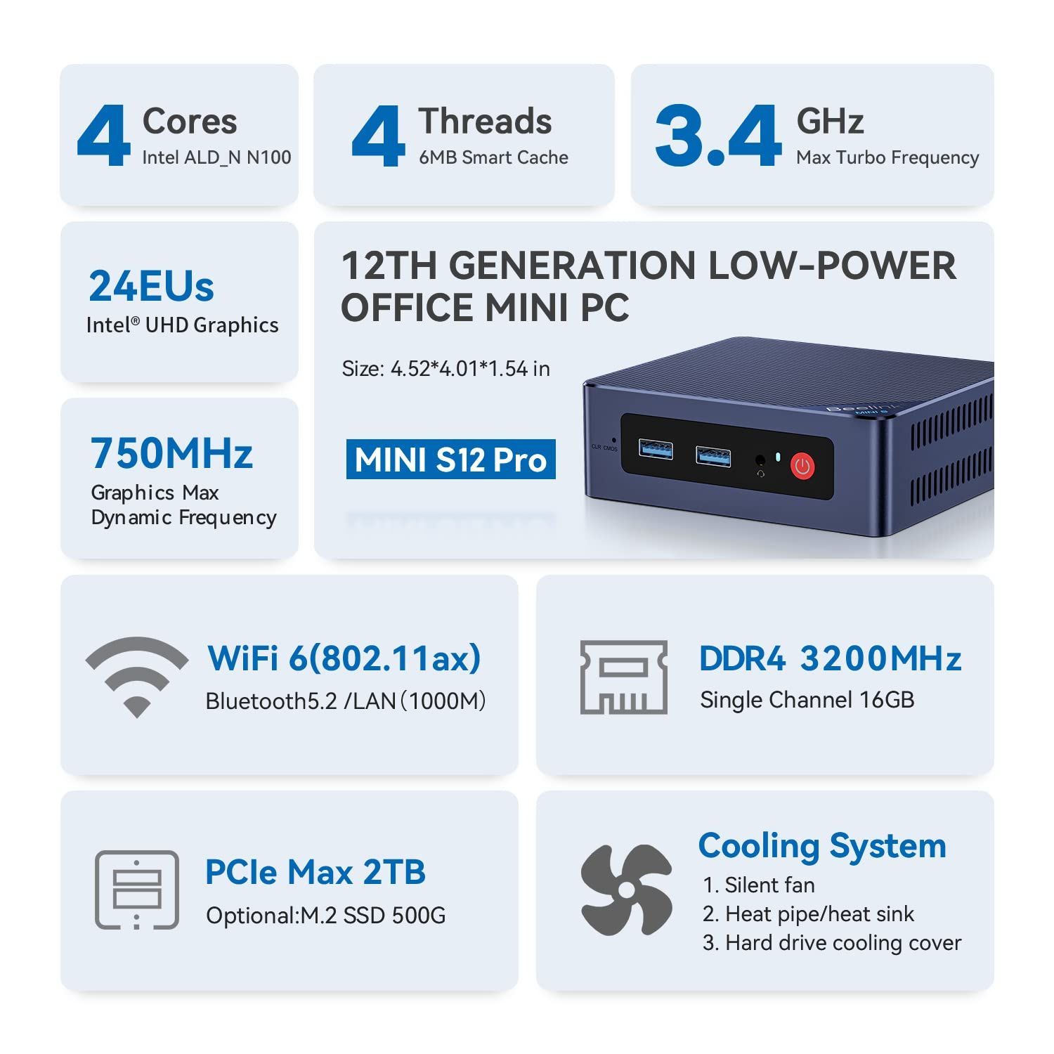 Beelink MINI-S12 Pro 12世代 N100 16GB/500GB SSD - メルカリ