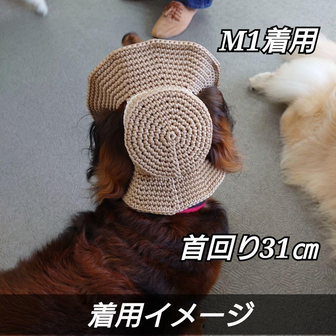 S2】犬の帽子 カンカン帽 フレッシュ【ブラック オフホワイト ルビー