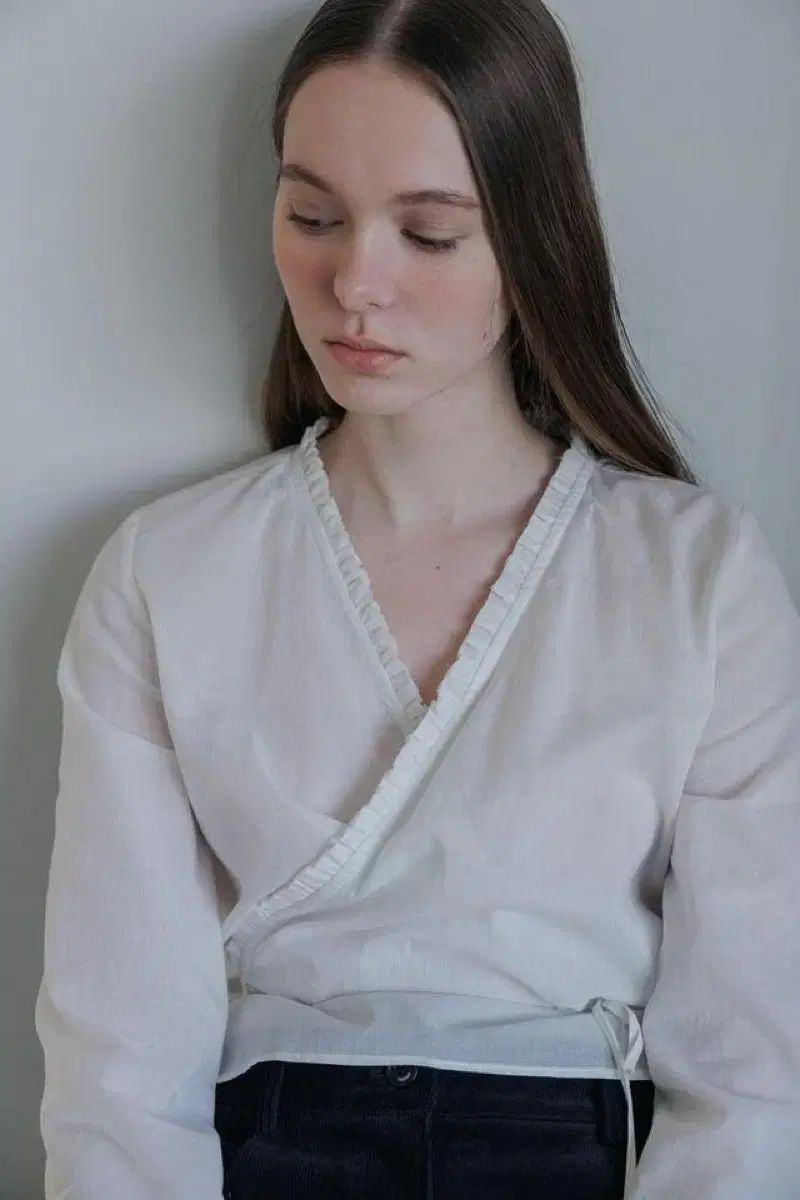  TANNAT 2 Way フリル ラップ ブラウス アイボリー 長袖 シャツ ブラウス