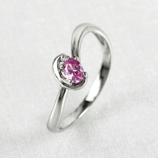 ピンクサファイア リング カラーストーン オーバル 指輪 刻印 誕生石