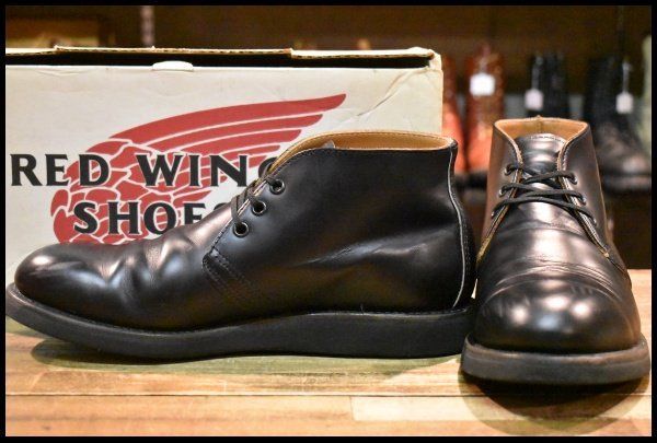 9D 羽タグ 98年 レッドウィング 9196 ポストマン チャッカ 黒 ブラック シャパラル 短靴 編み上げ ブーツ redwing HOPESMORE FI509