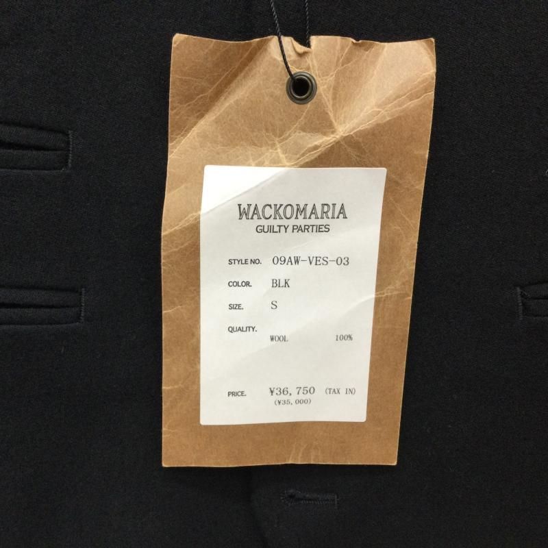 ワコマリア WACKO MARIA メンズ 09AW スカルワッペン ピーコート Pコート 09AW-OUT-62 ウール 日本製 ブラック S WACKO MARIA ワコマリア ベスト 09AW-VES-03 バックマリア金刺繍 薄手