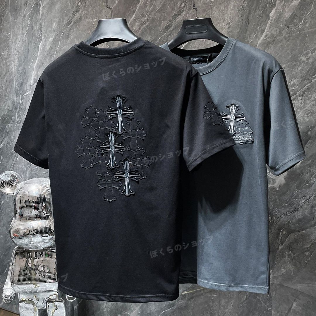 Chrome Hearts | クロムハーツ Ｔシャツ 半袖 ロンT カットソー ロング Tシャツ ブラック グレーブルー  黒