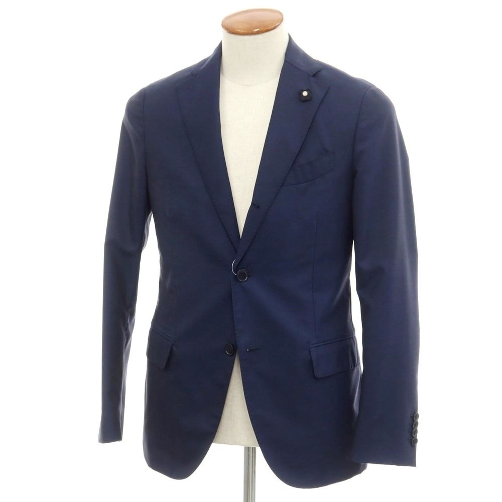 ラルディーニ メンズテーラードジャケット ウール 46 ネイビー LARDINI ラルディーニ テーラード ジャケット ネイビー 紺 46 M〜L