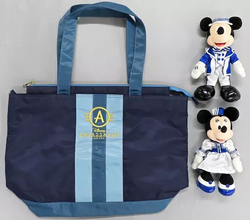 雑貨　ミッキーマウス＆ミニーマウス ディズニーホテル・エクスクルーシブ ぬいぐるみバッジ付きトートバッグ 「ディズニー」 東京ディズニーランドホテル宿泊者限定 ミッキー＆ミニーのぬいぐるみバッジ付き！ディズニーホテル