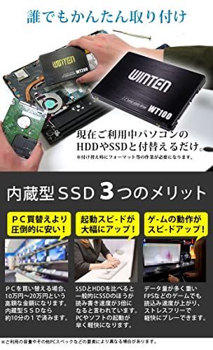 WINTEN 内蔵型SSD 1TB WT200-SSD-1TB1000GB記録素子タイプ