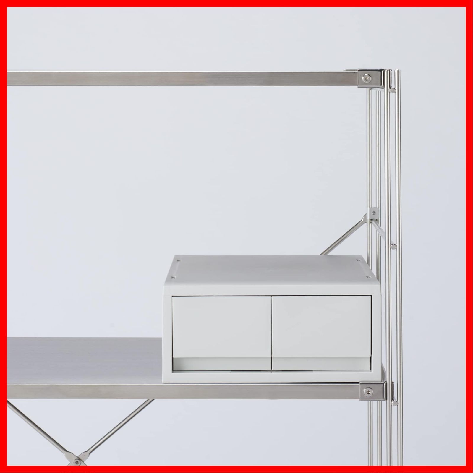 無印良品 ポリプロピレン ケース 引出式 浅型 2個 ホワイトグレー 6点セット ポリプロピレンケース・引出式・浅型・2個（仕切付）・ホワイト