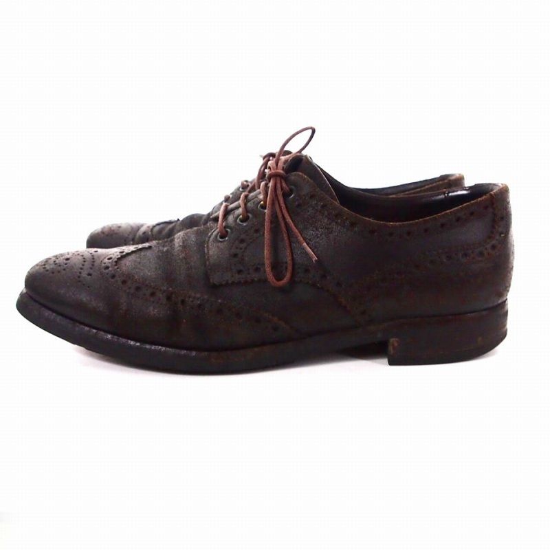 プラダ PRADA ビジネスシューズ ローファー 靴 7.5 ブラウン 茶 1 2EF 007