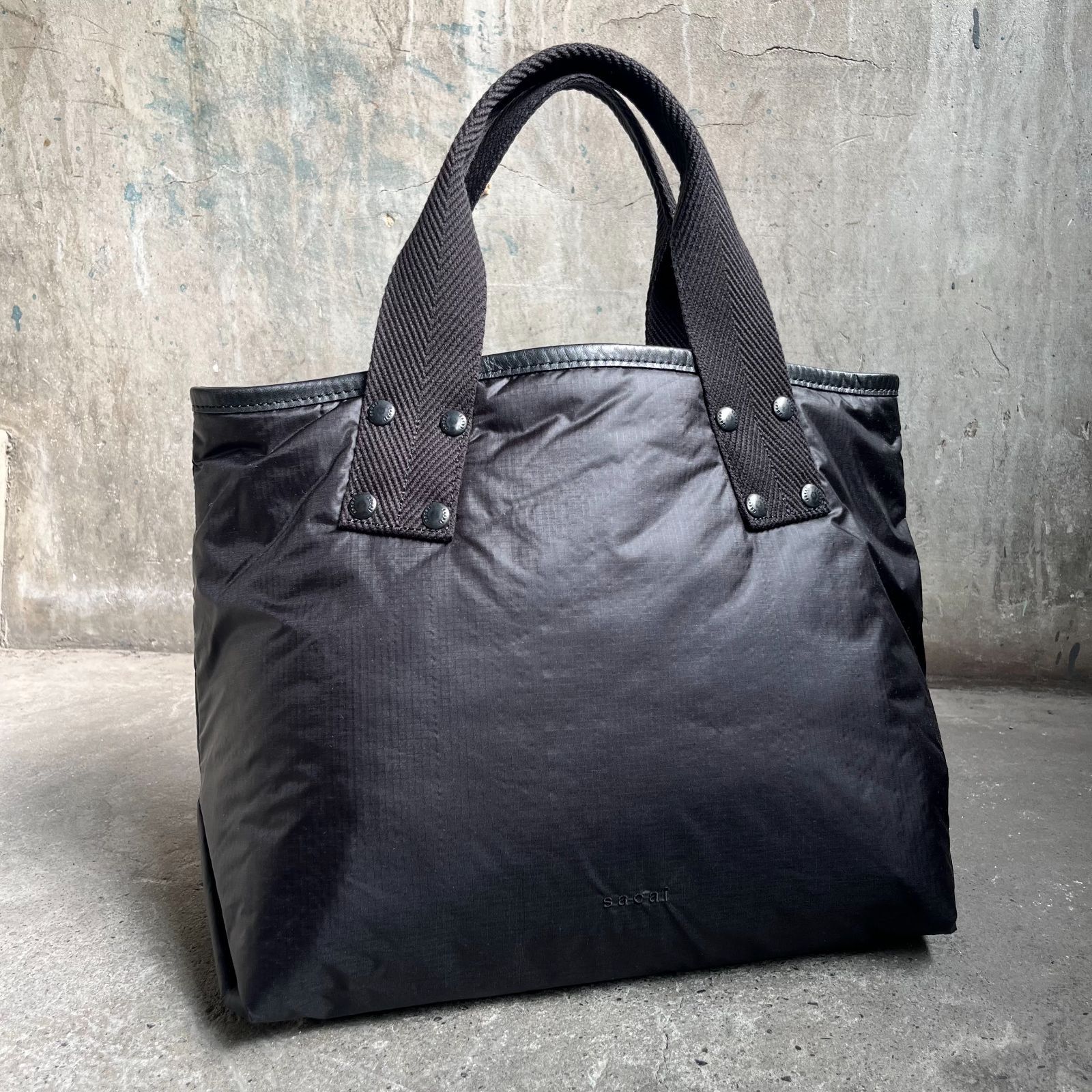 sacai　サカイ　23年モデル　スカイテックス　ミニトート　ブラック sacai Skytex Tote Bag Medium 2023 サカイ スカイテックス
