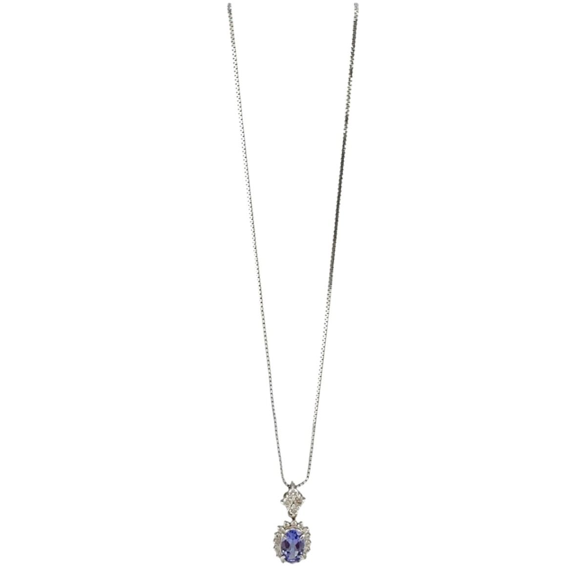 タンザナイト 4.0g 44cm ネックレス T 0.75 D 0.29ct ネックレス 