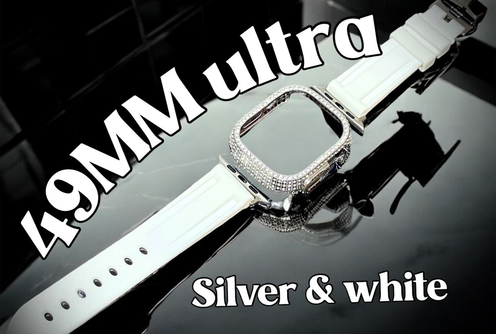 ultra 49mm アップルウォッチ ケースカバーApple Watch. カスタム ベルト ラバーバンド キラキラ カバー ケース 31