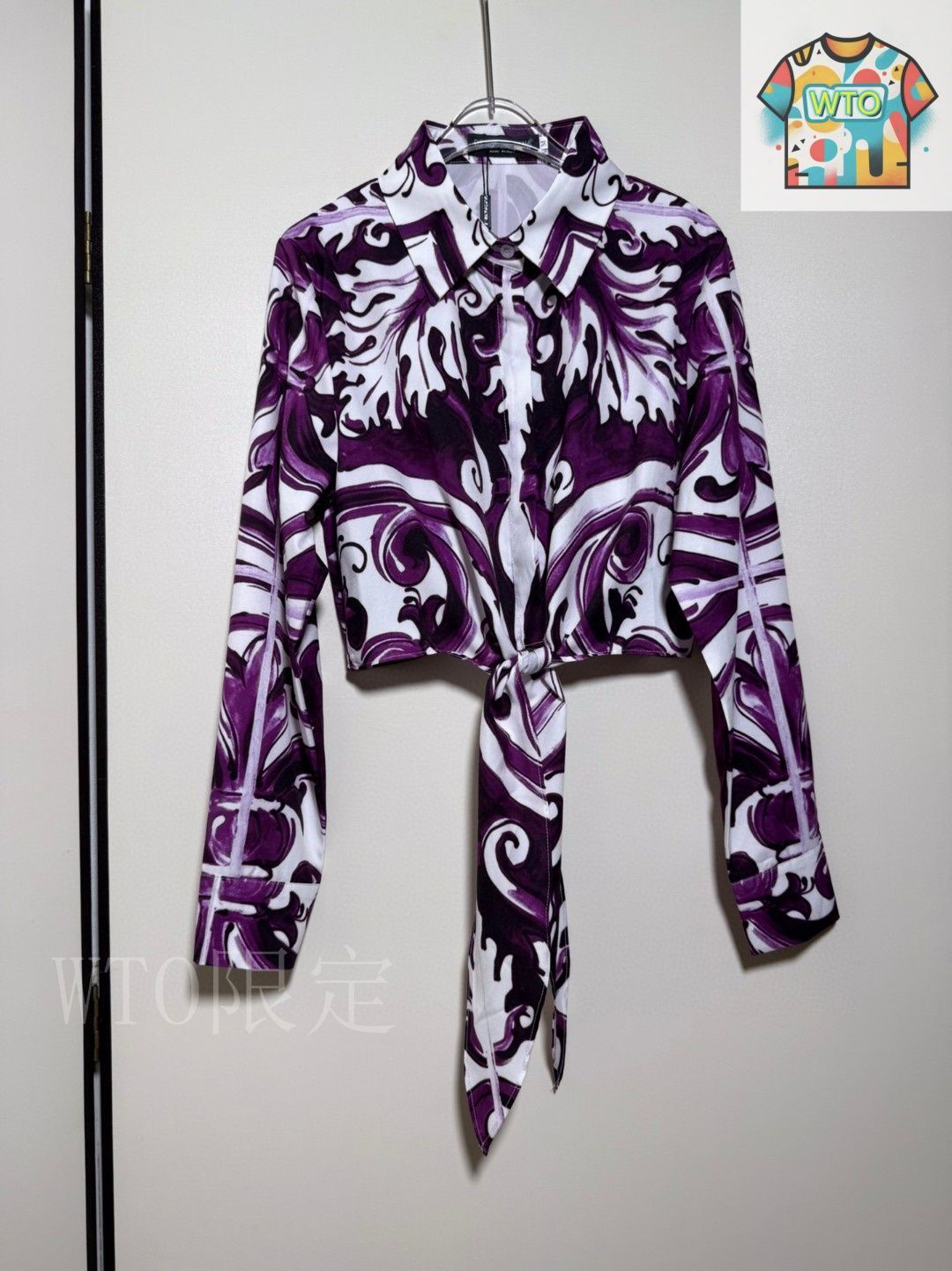 今日WTO】Dolce&Gabbana Purple Majolica Print Shirt