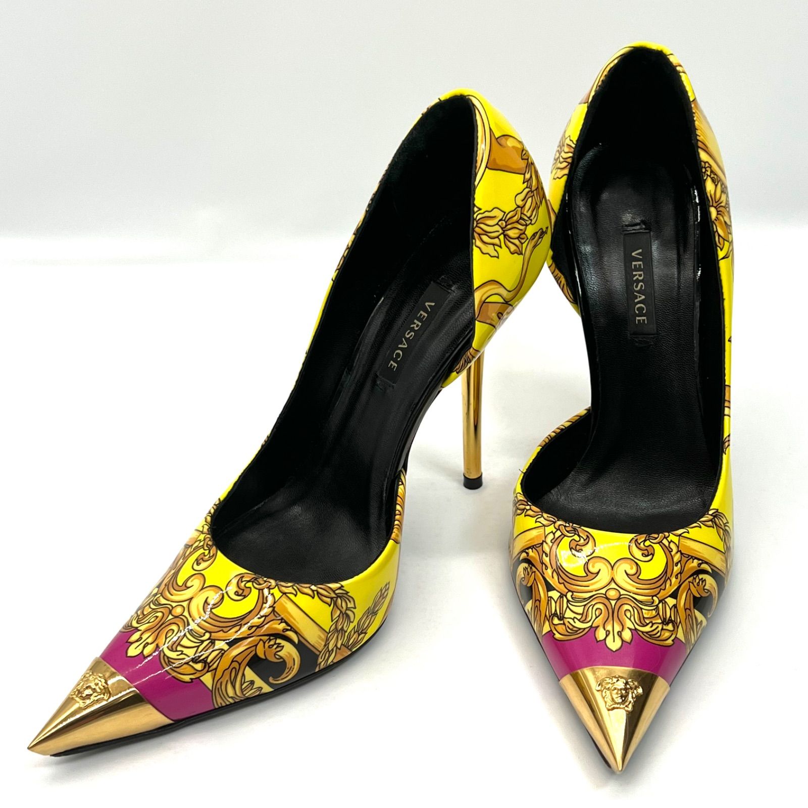 希少　ヴェルサーチ　VERSACE パンプス　ヒール　レース　夏　約23.5cm 希少 ヴェルサーチ VERSACE パンプス ヒール レース 夏 約23.5cm