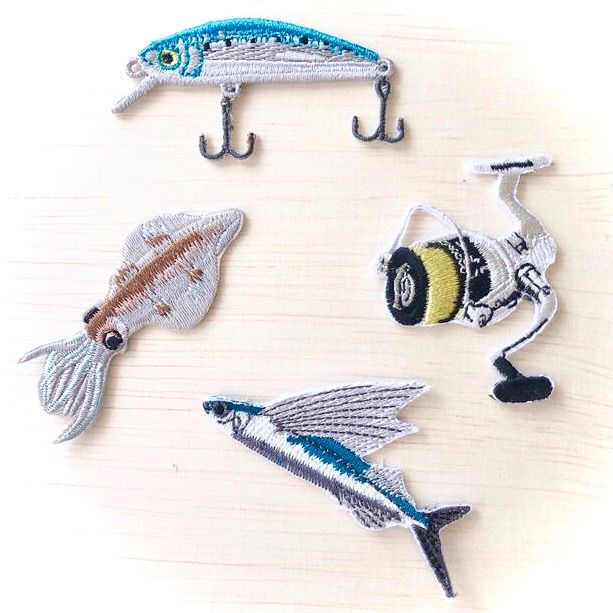 大人気❣️魚釣り好きさん【16点】アイロン刺繍ワッペン ルアー リール 鯛 魚 - メルカリ