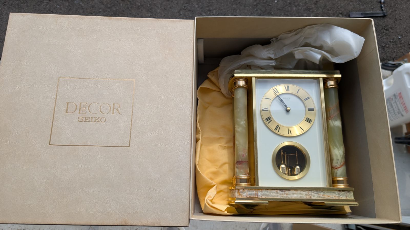 記念品 SEIKO セイコー DECOR デコール 大理石 置時計 昭和