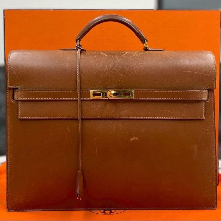 エルメス ケリーデペッシュ38 ボックスカーフ ゴールド ビジネス □F刻印