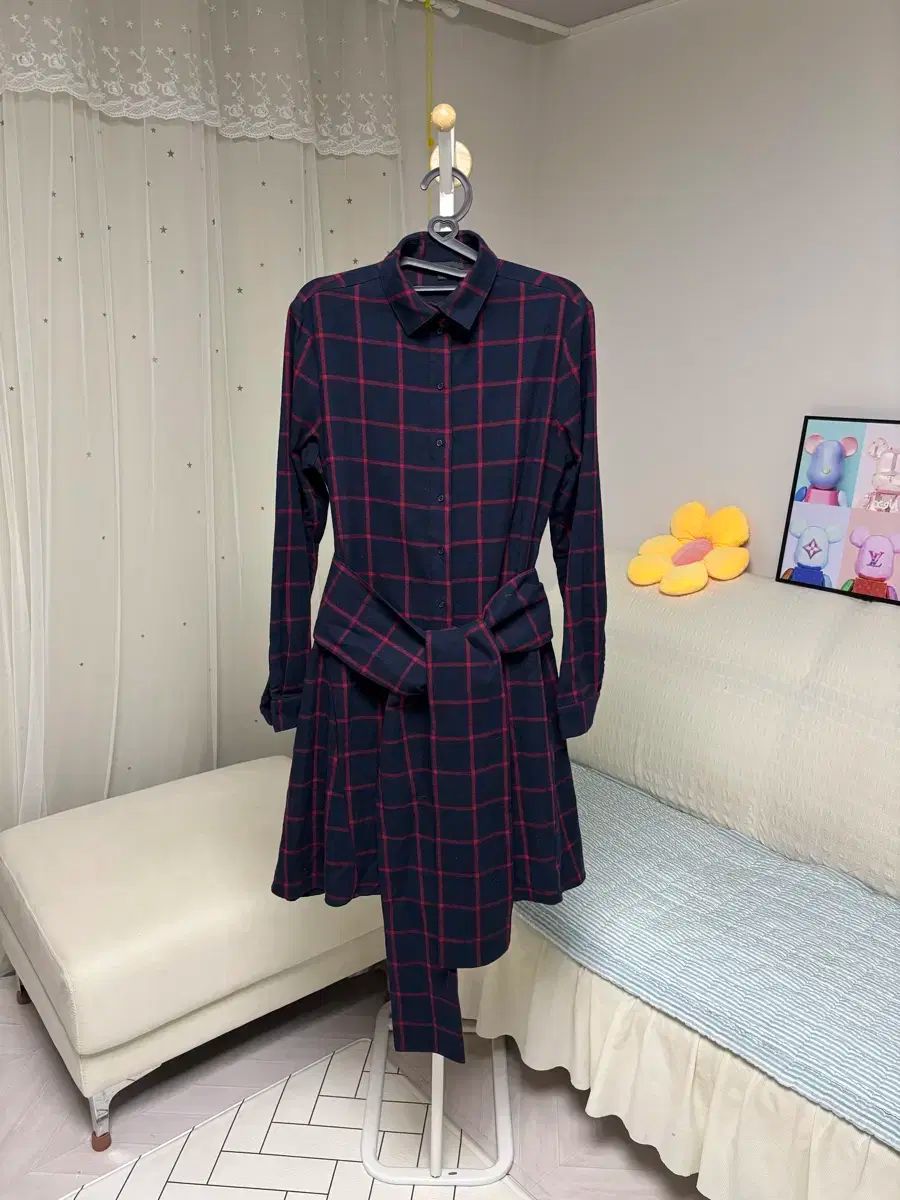 maje マージュ チェック柄シャツ ワンピース