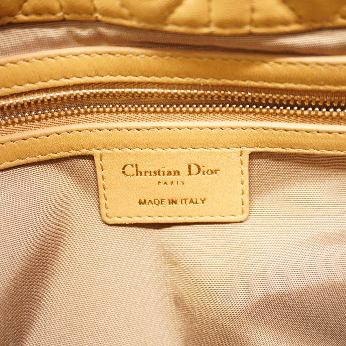 5ge6358-h】クリスチャンディオール ハンドバッグ カナージュ レザー  