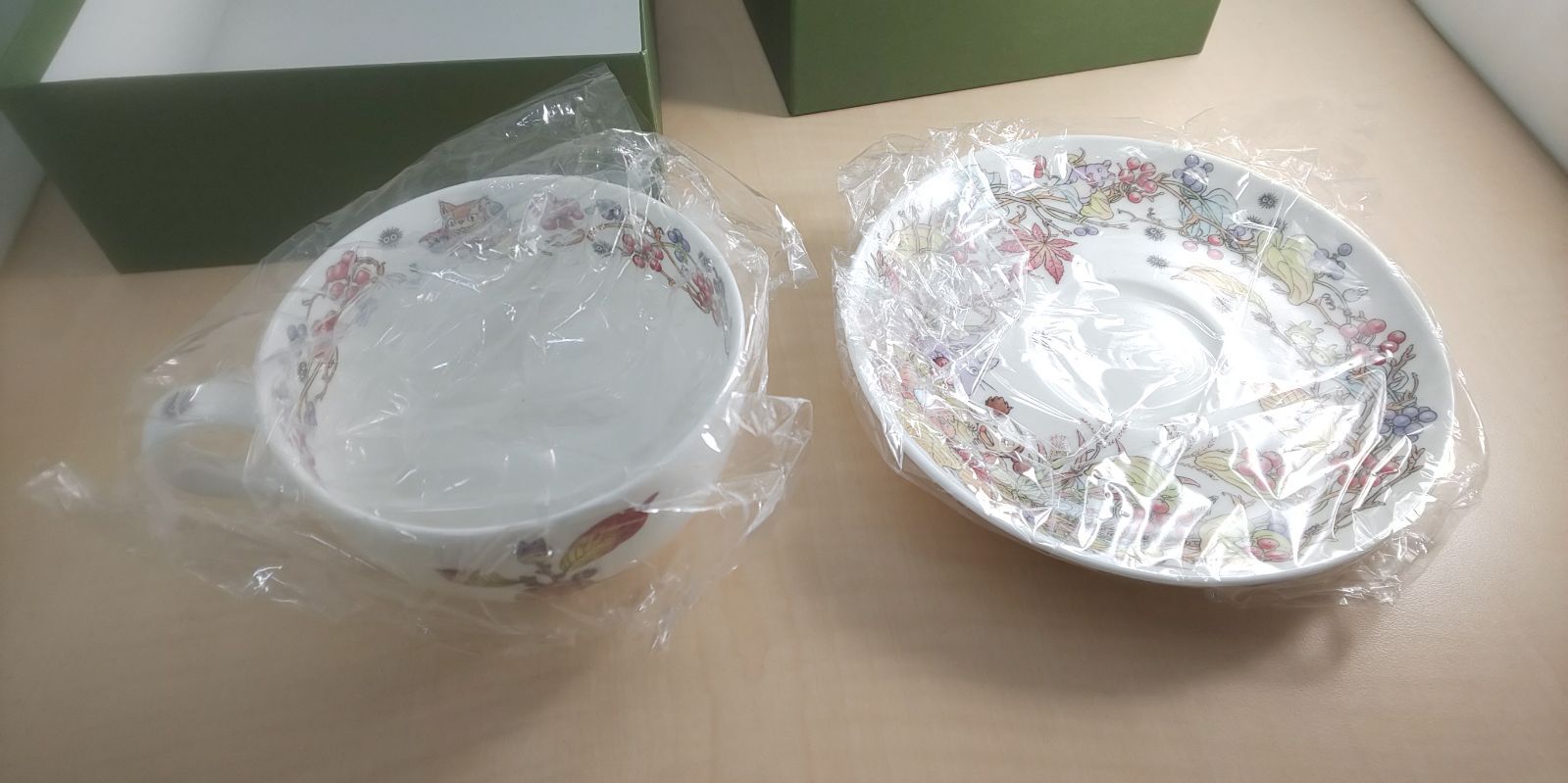 Noritake となりのトトロ_4660 ミルクティー碗皿(さるとりいばら編) T972