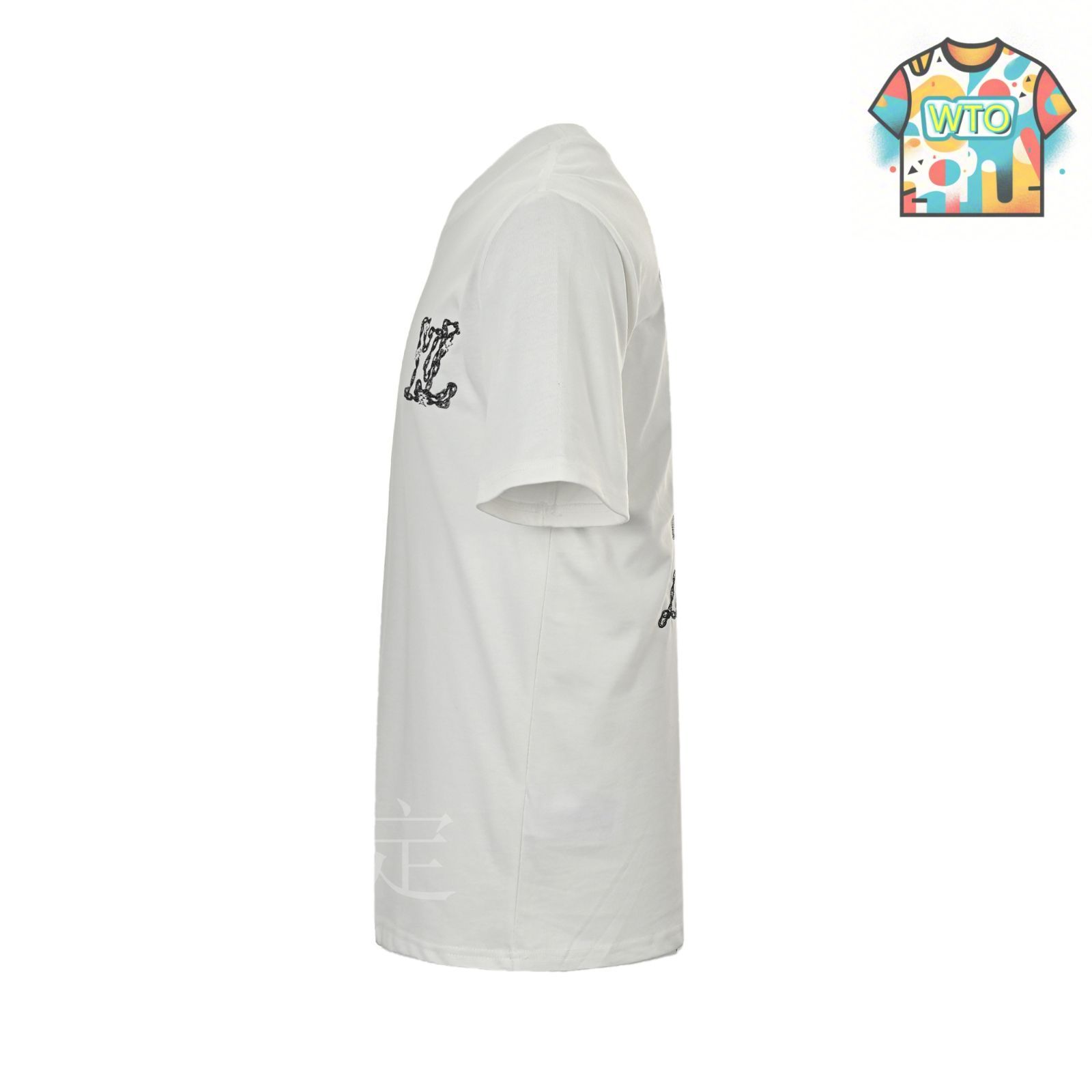 Louis Vuitton ファベットロゴ刺繍入り ホワイト 半袖Tシャツ 今日特価】Louis Vuitton 25ss チェーンアルファベット刺繍 T