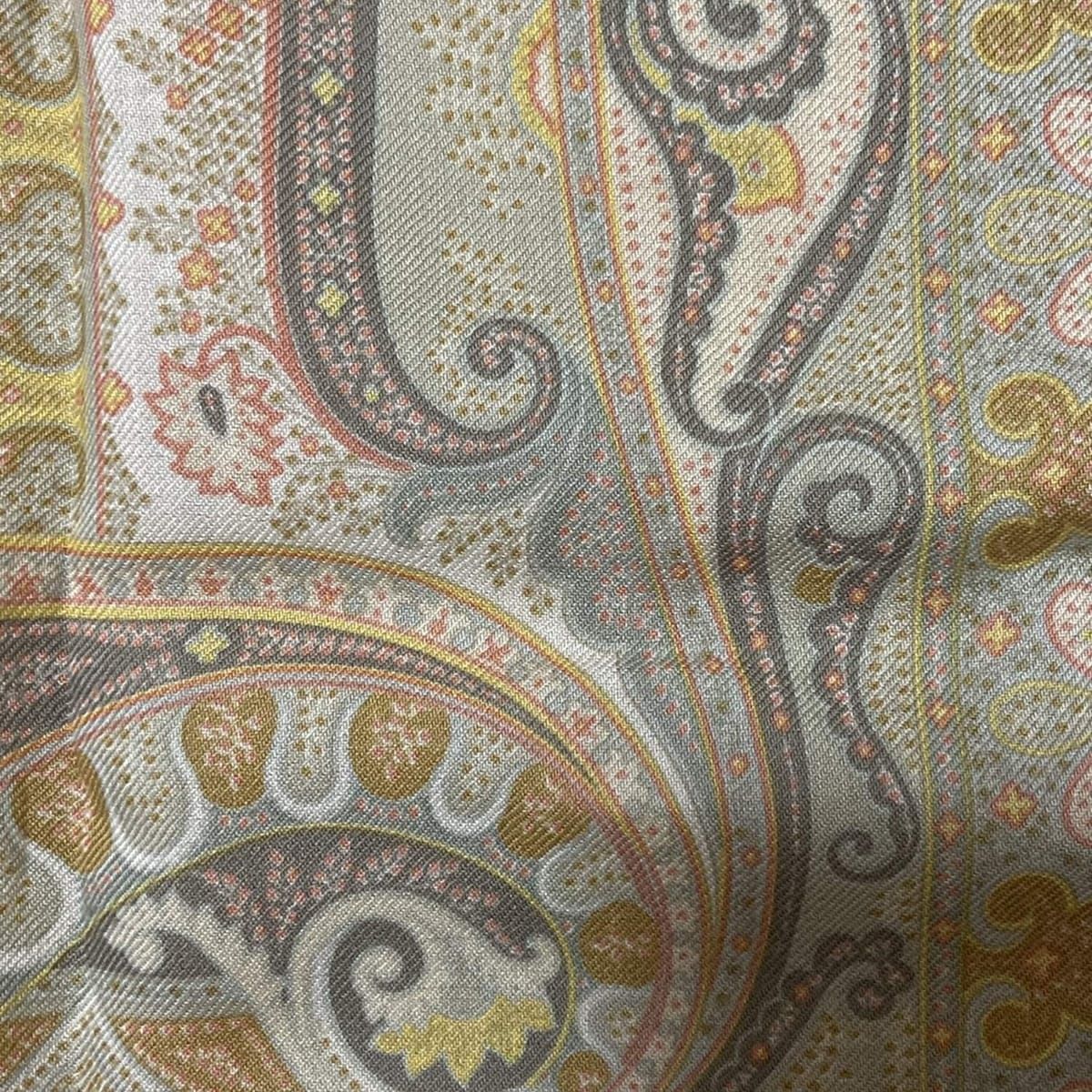 ETRO(エトロ) ストール(ショール) - カーキ×ピンク×マルチ ペイズリー  