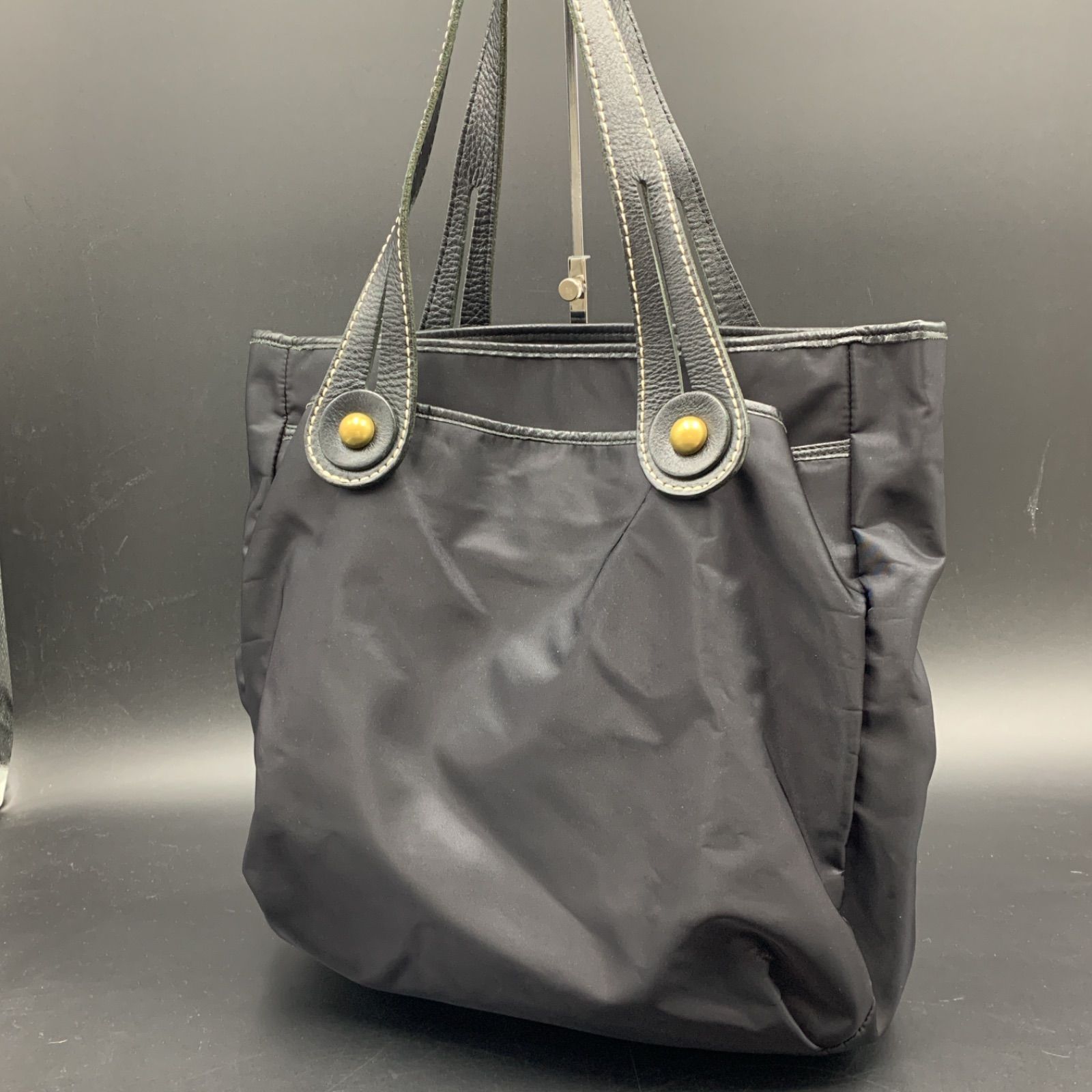 82 LIME MADE IN JAPAN ライム ナイロン レザー トートバッグ 
