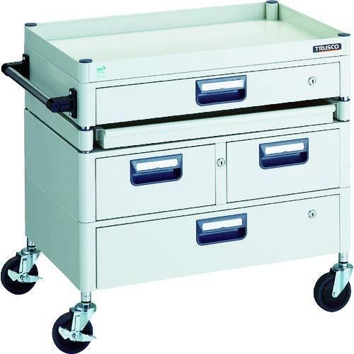 2営業日で発送 TRUSCO トラスコ中山 TRUSCO フェニックスワゴン 省音 750X500 H740 引出付 スライド1段 W色