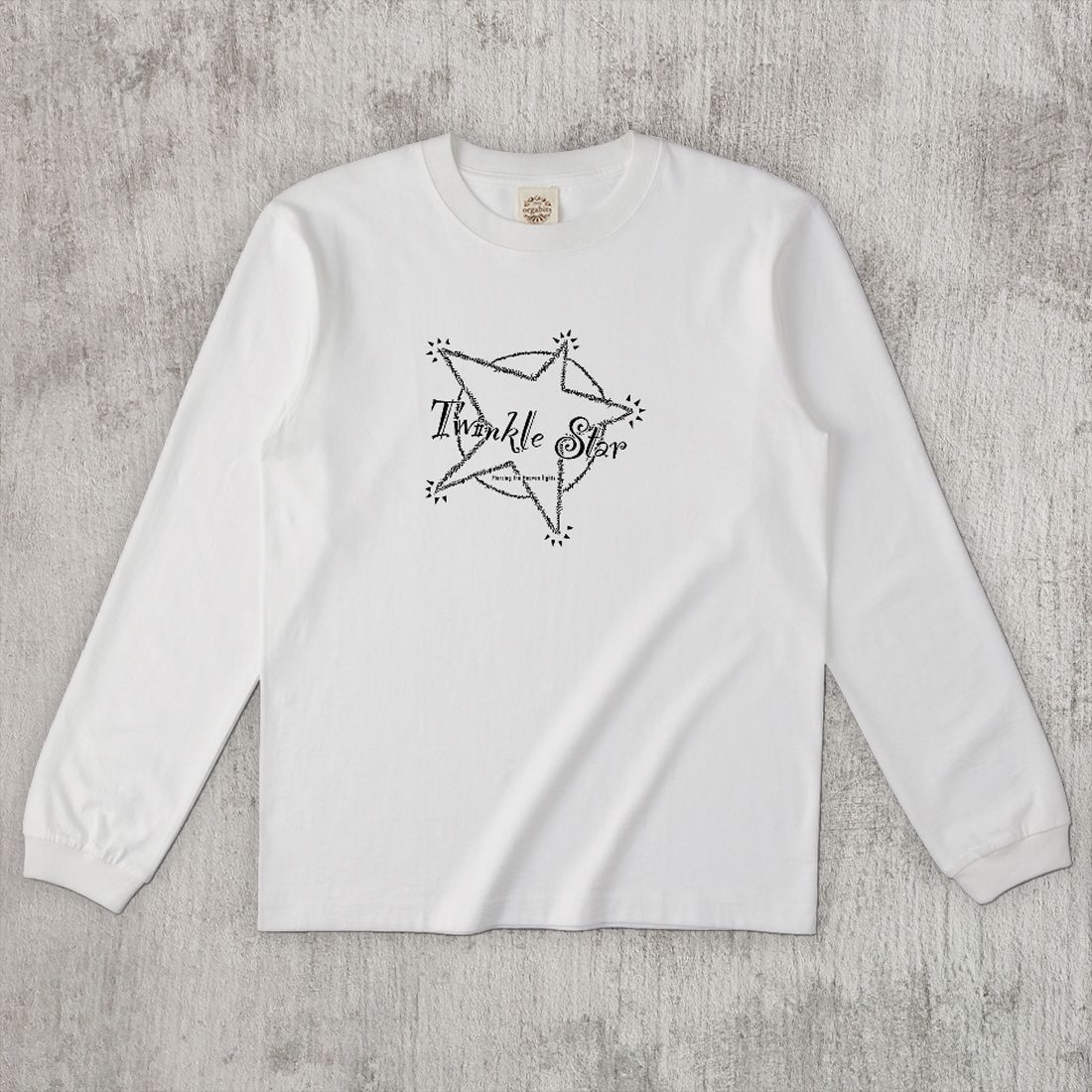 グラフィックロングTシャツ　Twinkle Star Mono / Black -Long-