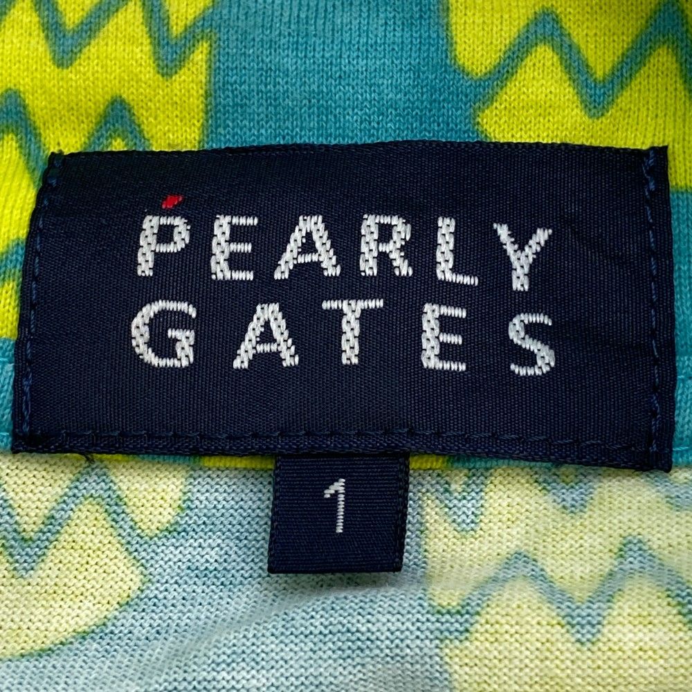 サイズ：1 PEARLY GATES パーリーゲイツ 半袖ポロシャツ パイナップル柄 ブルー系 [240101213386]# ゴルフウェア  レディース ストスト