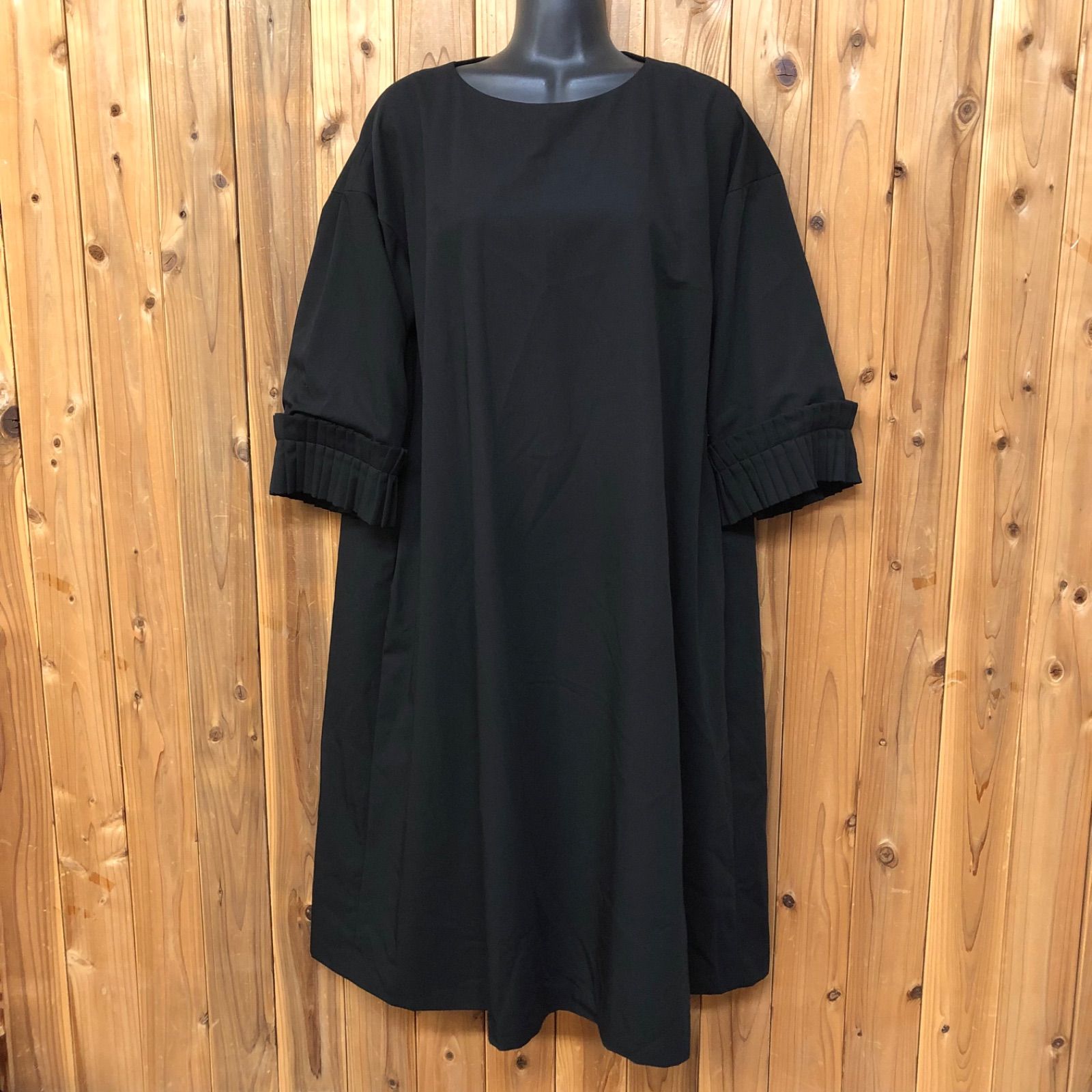 S.T. CLOSET FRABJOUS レディース 大人のフォーマル服 ロングワンピース 長袖ワンピース Black 無地 ゆったり シンプル お呼ばれ服 セレモニー 行事 冠婚葬祭